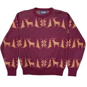 VTG Britannia USA Sweater Reindeer Christmas Knit Adult Small